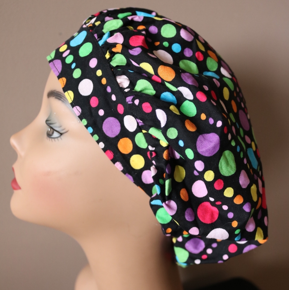 Polk-a-dot Rainbow Scrub Hat
